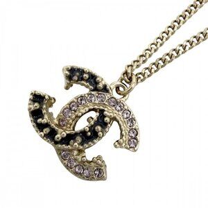 Chanel Necklace CC Logo Pendant Adjustable Star Vintage Gold X Pink X Gray